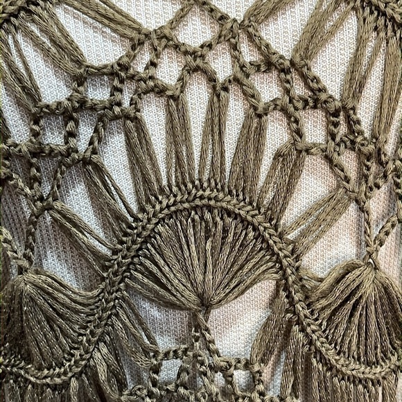 Lisa International Womens Open Loose Knit Sweater Top Brown Festival Boho PL - Picture 2 of 14